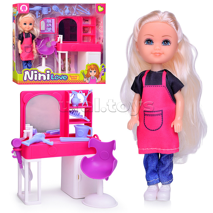 Кукла с аксессуарами "Парикмахер" в коробке