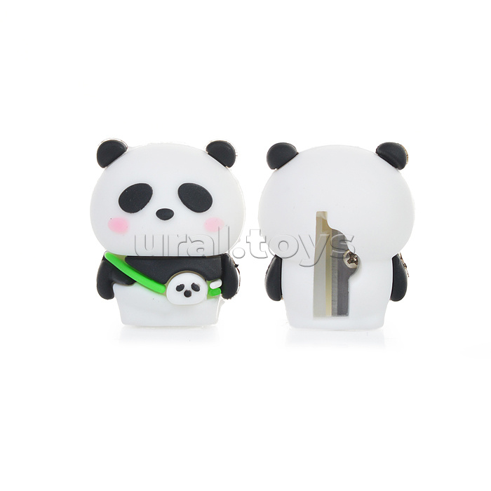 Точилка для карандашей "Panda" 28x29x34 мм, 1 отверстие, пластиковая с покрытием Soft Touch