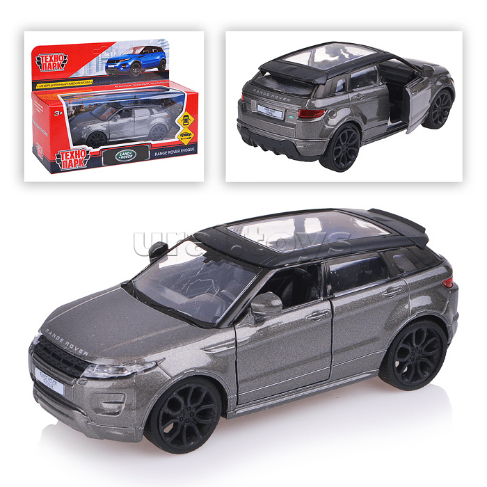 Машина металл. Land Rover Range Rover Evoque 12,5см,(открыв двери, серый) инерц, в коробке