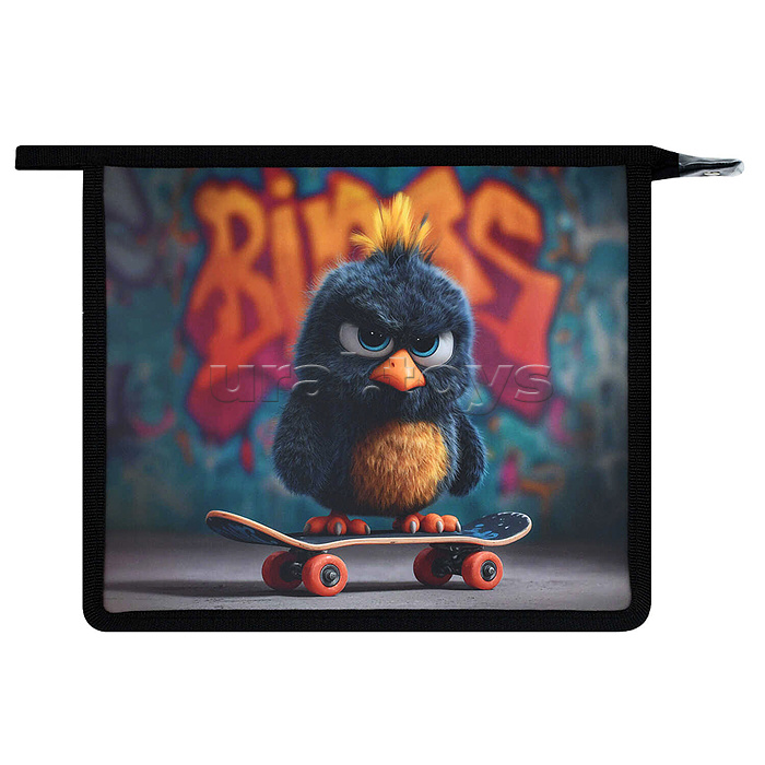 Папка для школьных тетрадей пластиковая "Опасный птенец" полипропилен, формат А5, 23.3x20х6.5 см