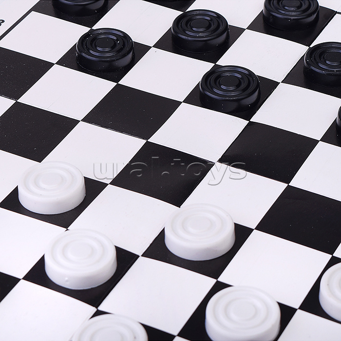 Игра "Шашки" в пакете (поле картон, шашки пластиковые)