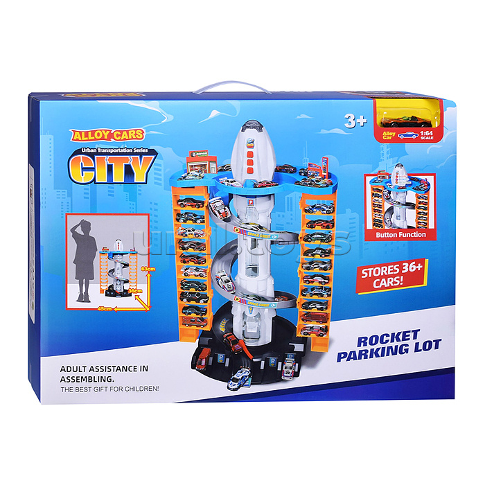 Парковка "Сити-паркинг" 1 металлическая машина в наборе, (свет, звук) в коробке