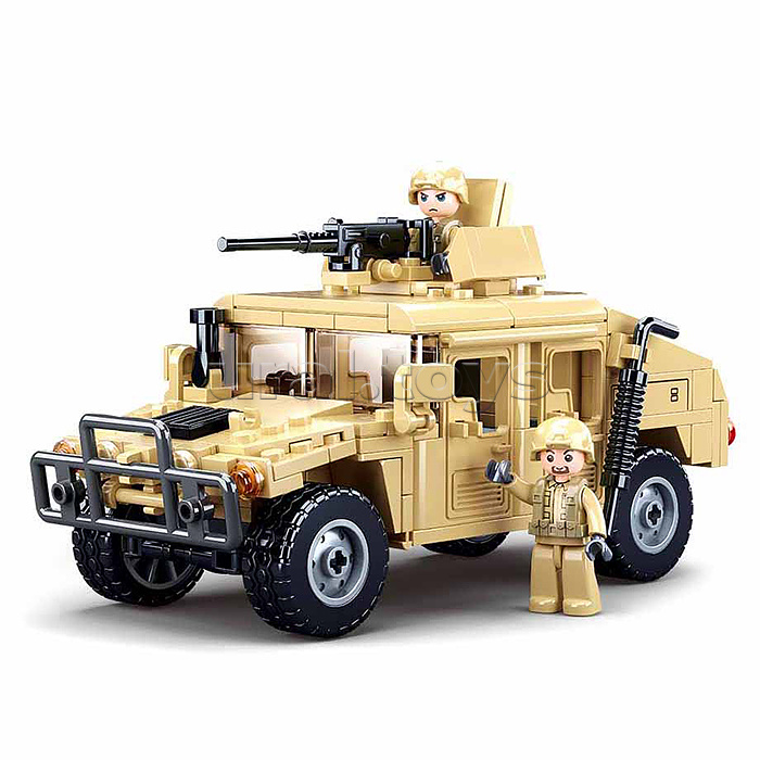 Конструктор "Военная штурмовая машина с фигурками людей" (265 дет.) в коробке