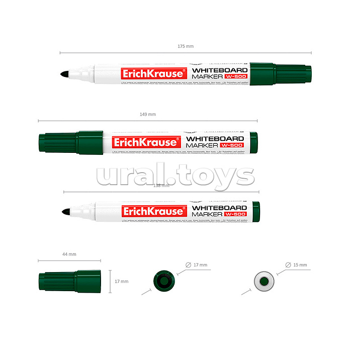 Маркер для досок W-500, цвет чернил зеленый, в коробке