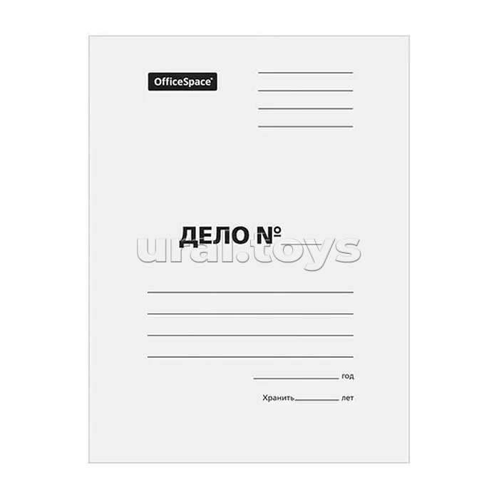 Папка-обложка OfficeSpace "Дело", без скоросшивателя, картон мелованный, 280г/м2, белый, до 200л.