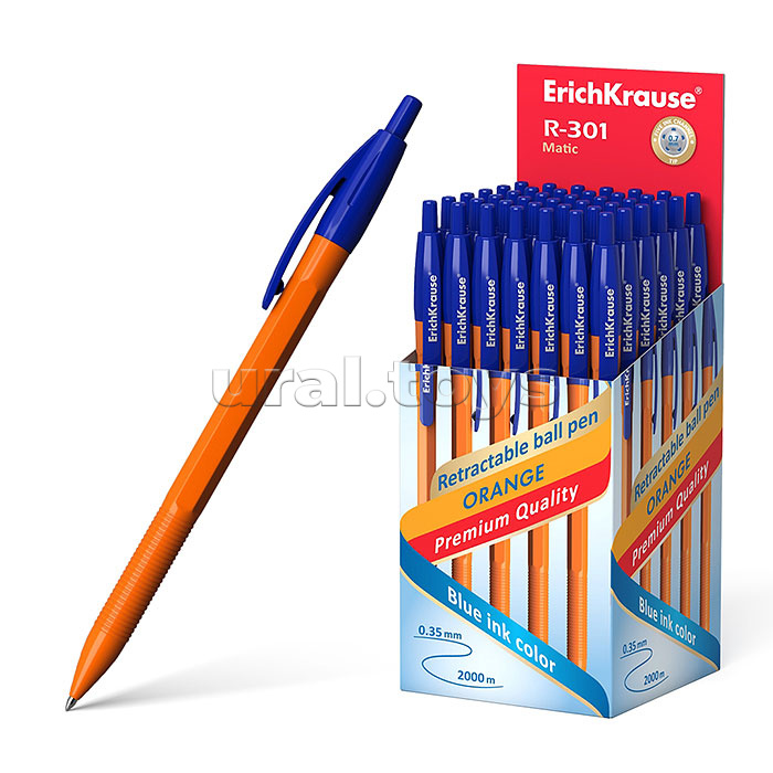 Ручка шариковая автоматическая R-301 Orange Matic 0.7, цвет чернил синий