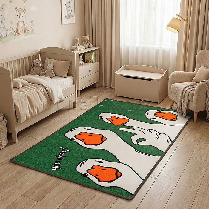 Ковер "Гусь" дет. 1х1,5 прямоугольный, зеленый