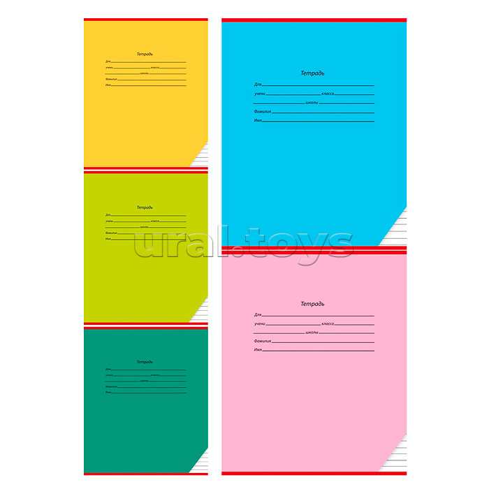 Тетрадь 12л. узкая линия "Классика" цвет.мелов.обл.,5 дизайнов в спайке