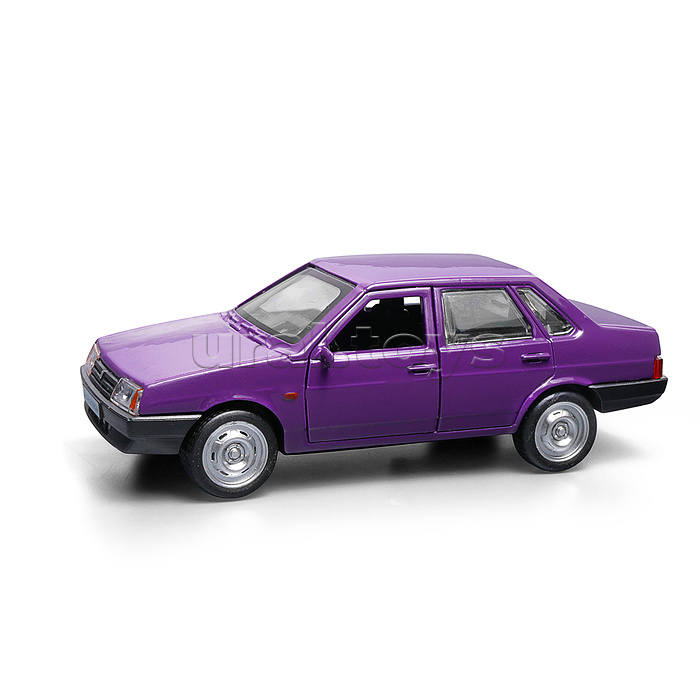 Машина металл LADA-21099 "Спутник" 12см. (двери, багаж, баклажан) инерц., в коробке