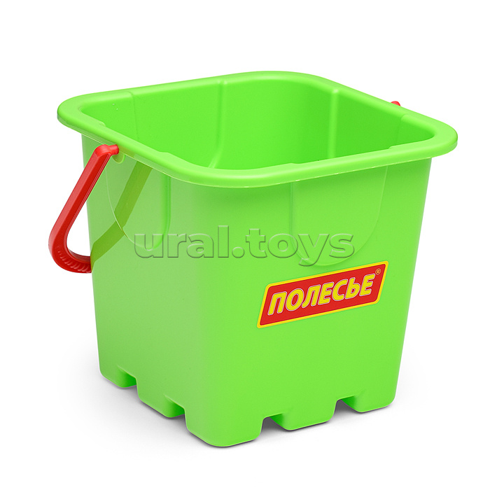 Набор №290: ведро-крепость большое, совок №8, грабельки №8, формочки (краб №2 + морская звезда №2 + ракушка №2 + черепаха)