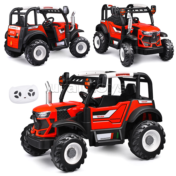 Электромобиль U023426Y 12V4.5A с двойным приводом, красный сломана передняя стойка не работают фары