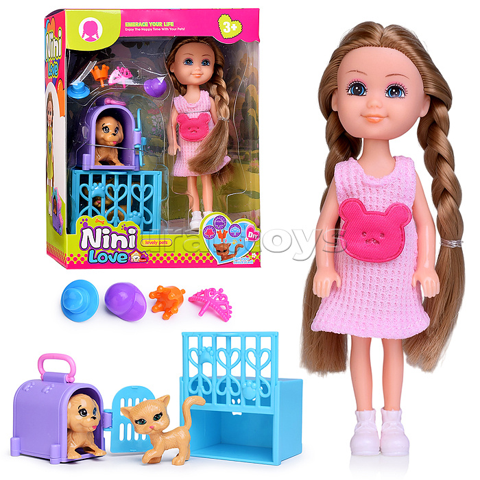 Кукла с аксессуарами "Мои питомцы" в коробке