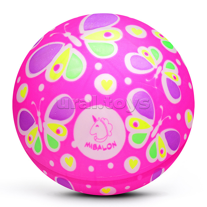 Мяч надувной PVC "Цветные бабочки" 22,5 см., 60 гр. (цвет микс)