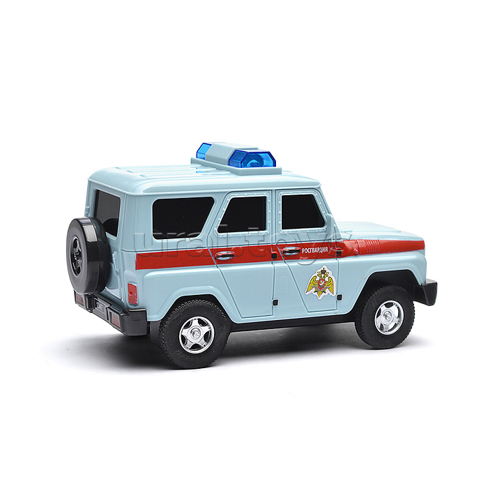Машина р/у УАЗ Хантер Росгвардия 15 см, свет, серый, в коробке