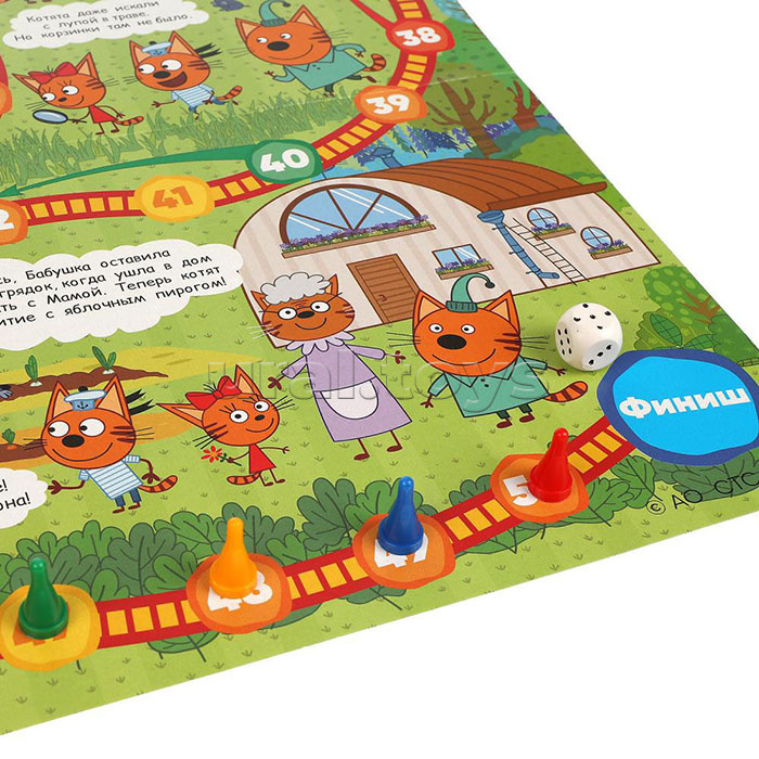 Настольная игра-ходилка "Три кота. Поиски пропавшей корзинки"