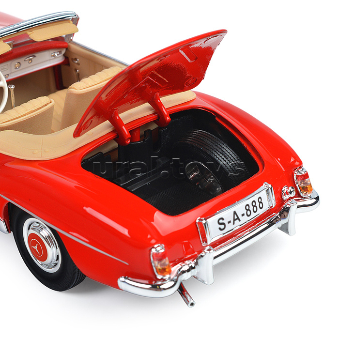 Машинка die-cast 1955 Mercedes-Benz 190SL, 1:18,  красная, открывающиеся двери