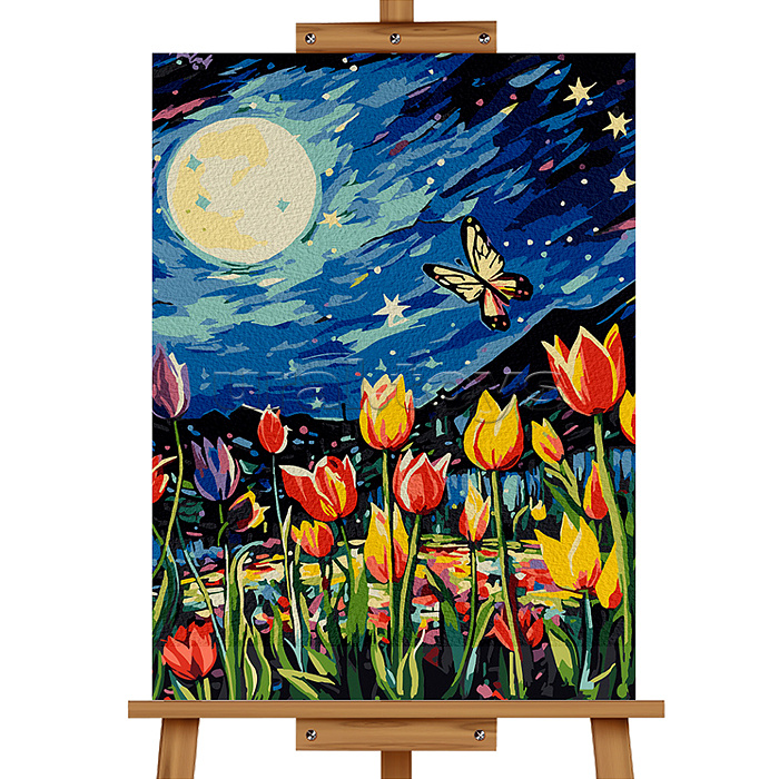 Набор для рисования "Картина по номерам 30х40 см. Цветы в ночном поле"