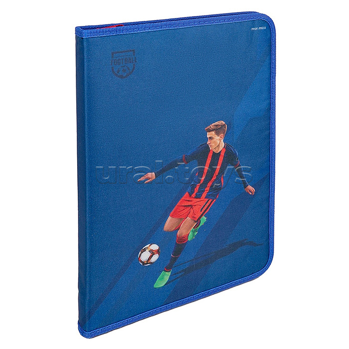 Папка для труда на молнии по кругу "Звезда футбола" печать по ткани, 340х235мм