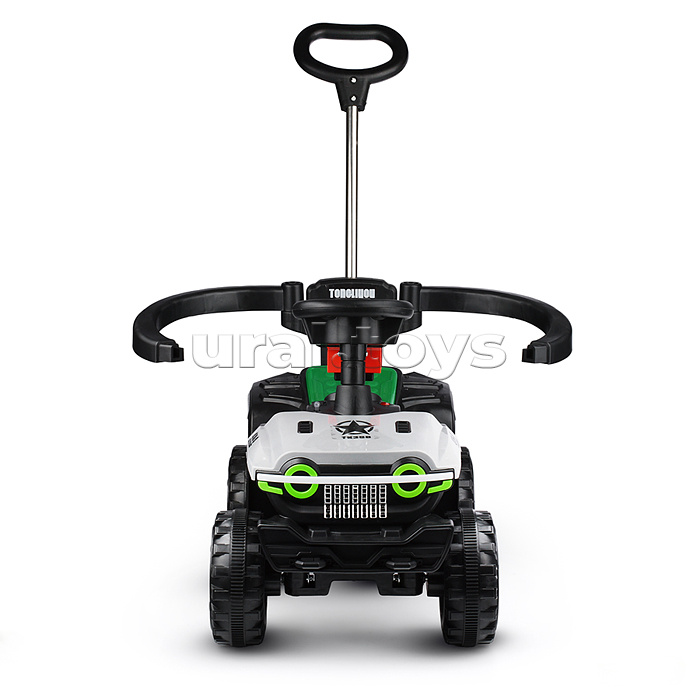 Электромобиль "Яркий старт" с родительской ручкой, на аккумуляторе 6V. серый