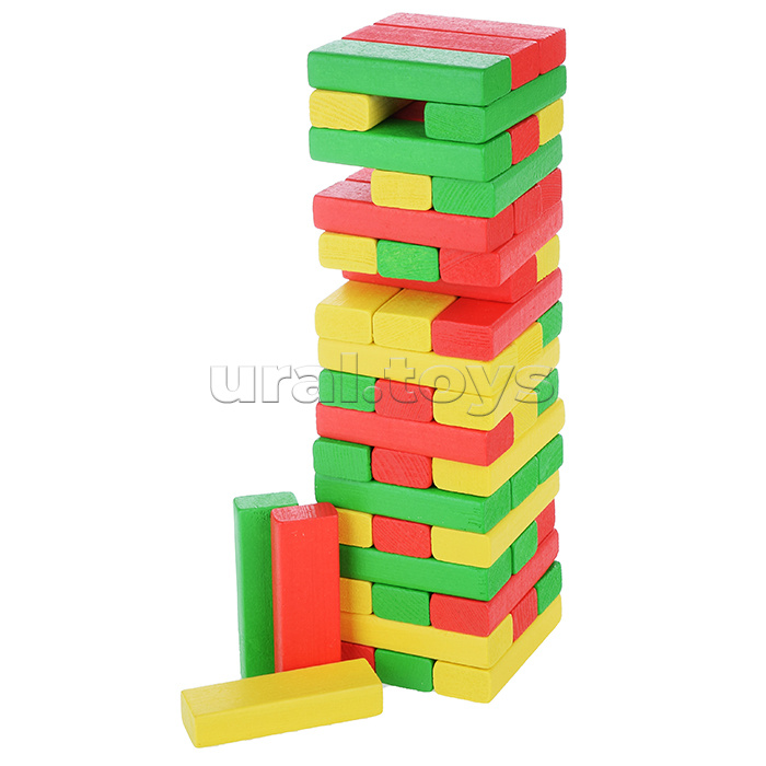 Игра для детей и взрослых Башня "Брусок" цветная (тубус)
