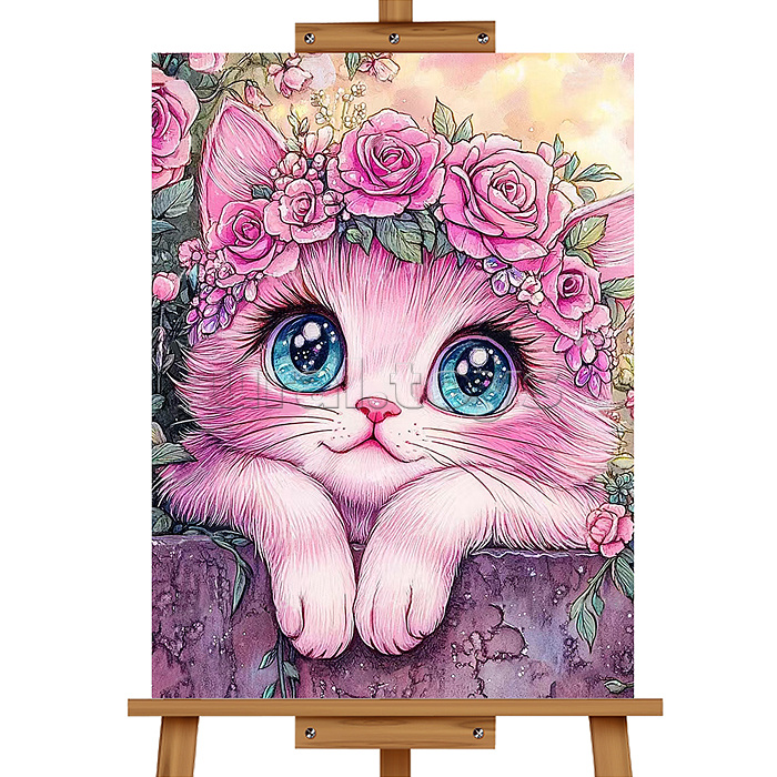 Мозаика алмазная "Милый котик" 20*30см.