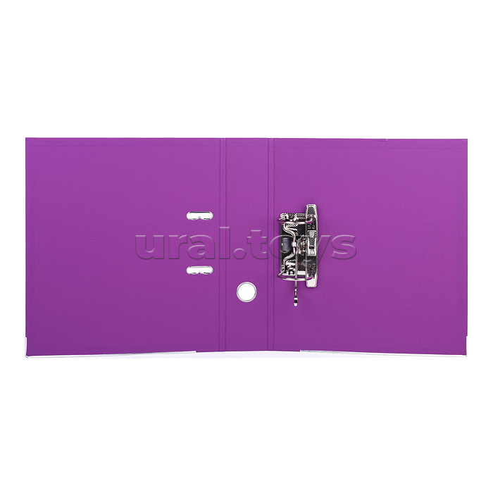 Папка с арочным механизмом, A4 75 мм PP двусторонний разобранная, металлическая окантовка, запечатка форзаца, наварной карман с этикеткой, фиолетовая