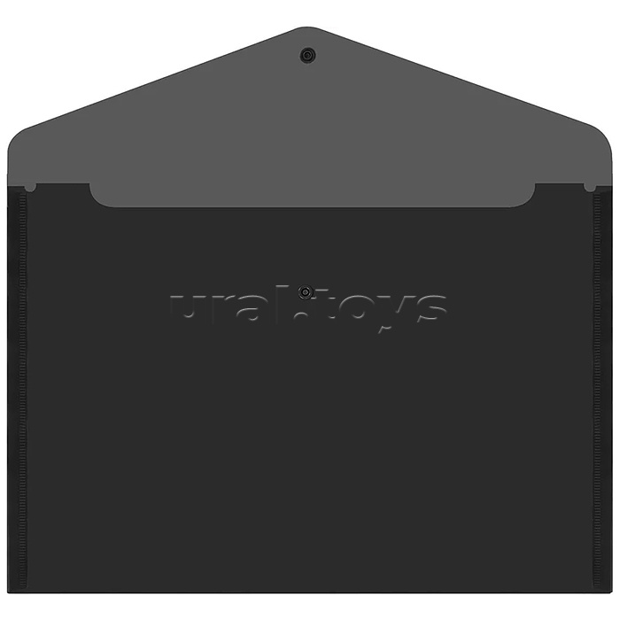 Папка-конверт с кнопкой прозрачная А4 до 100 л, черная, 0,15 мм "Universal"