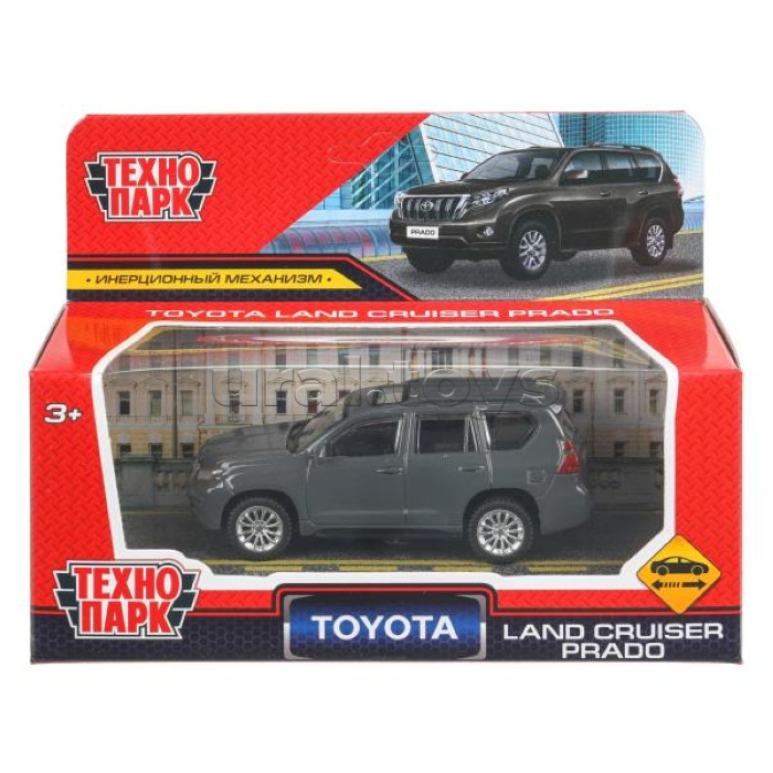 Машина металл Toyota Land Cruiser Prado 10,5 см, инерц, мокрый асфальт
