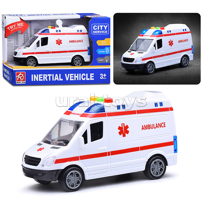 Машина "Фургон скорой помощи" на батарейках, в коробке