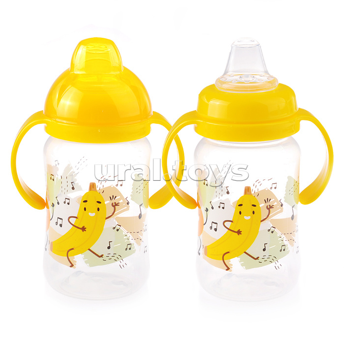 Поильник с силиконовым носиком и ручками "Фрукты"