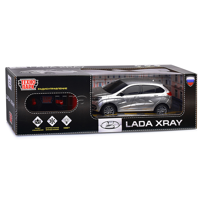 Машина р/у LADA XRAY 18 см, свет, сереб,