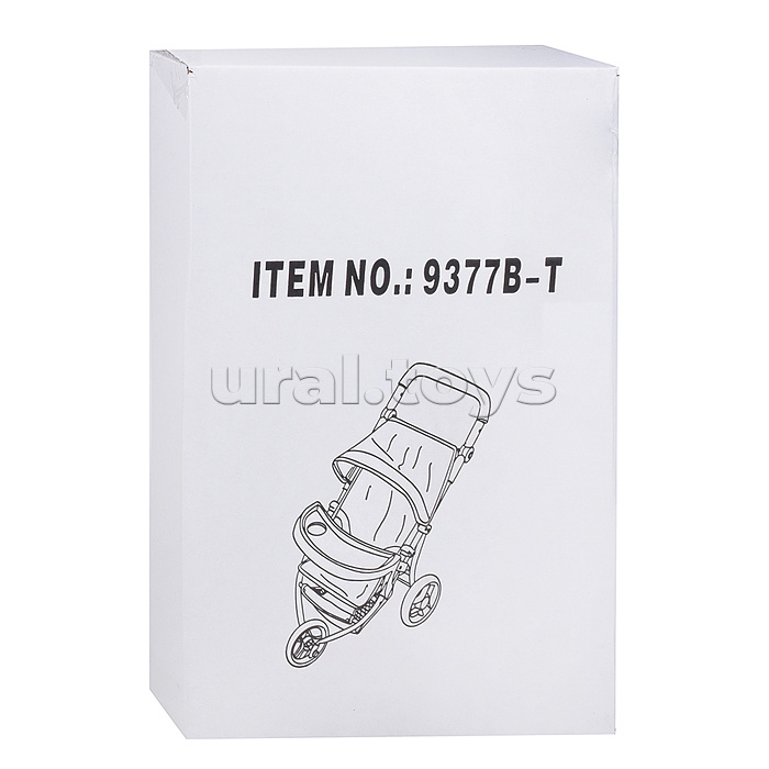 Коляска для кукол 3-колесная, металлическая, прогулочная, с тентом, с корзиной,цвет бордовый