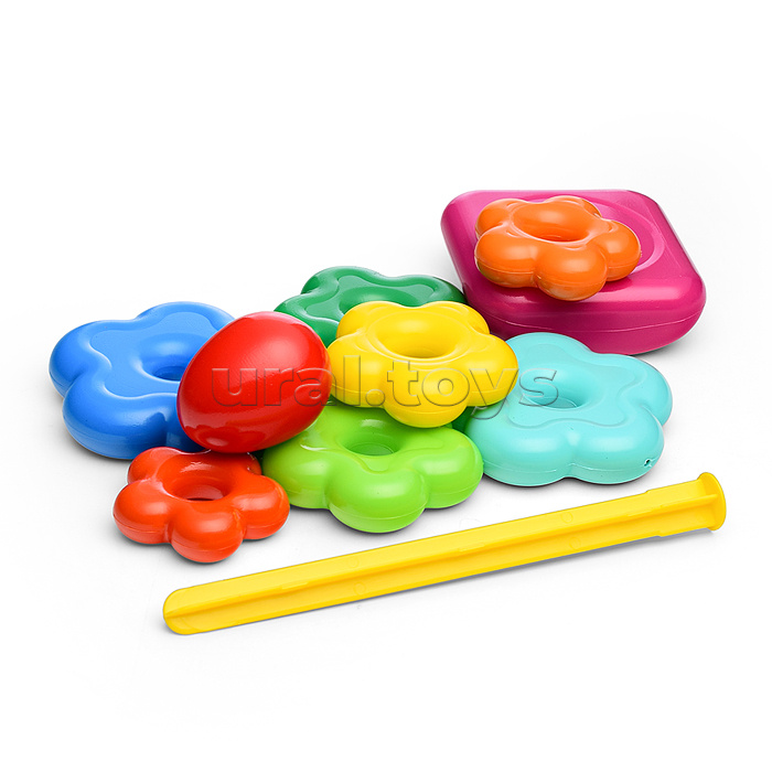 Пирамидка "Цветочек-качалка" 29 см, 10 дет (в сетке) Пирамидка "Цветочек-качалка" 29 см, 10 дет (в сетке)