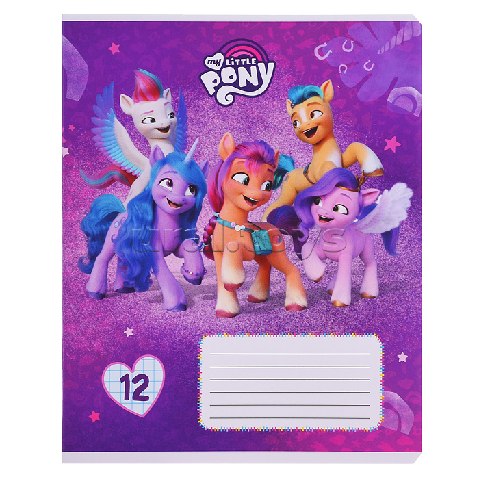 Тетрадь 12 л., клетка  обл карт "My Little Pony"