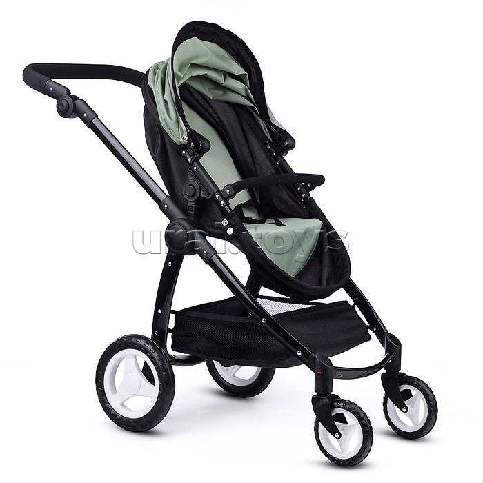 Коляска для кукол металлическая, цвет черно-зеленый, в пакете