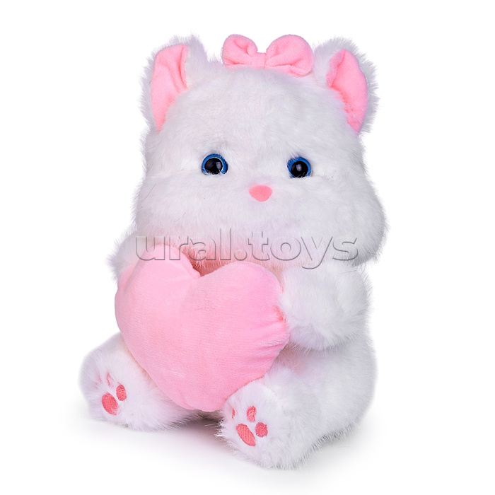 Мягкая игрушка "Кошка беленькая с сердцем" 25 см