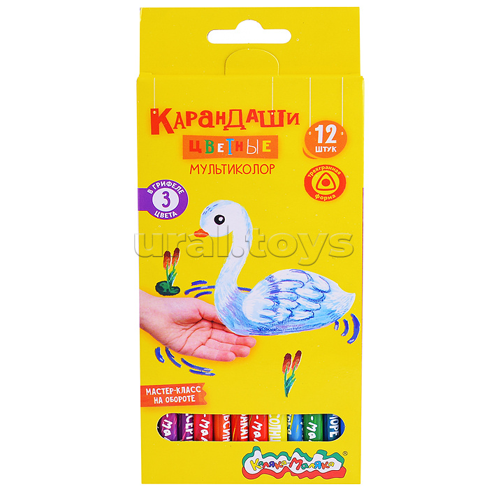 Набор цветн. каранд 3 цв. 12 шт., мультиколор в грифеле Набор цветн. каранд 3 цв. 12 шт., мультиколор в грифеле