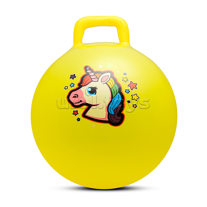 Мяч с ручкой 45см "Единорог" (цвет в ассортименте)