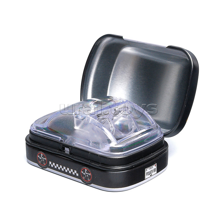 Точилка металлическая "Машинка" 2 отверстия для заточки, 4 дизайна, с контейнером для стружки