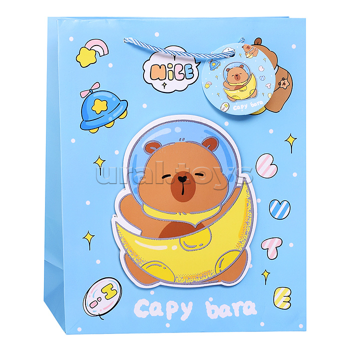 Пакет подарочный "Капибара" 26*32*10см