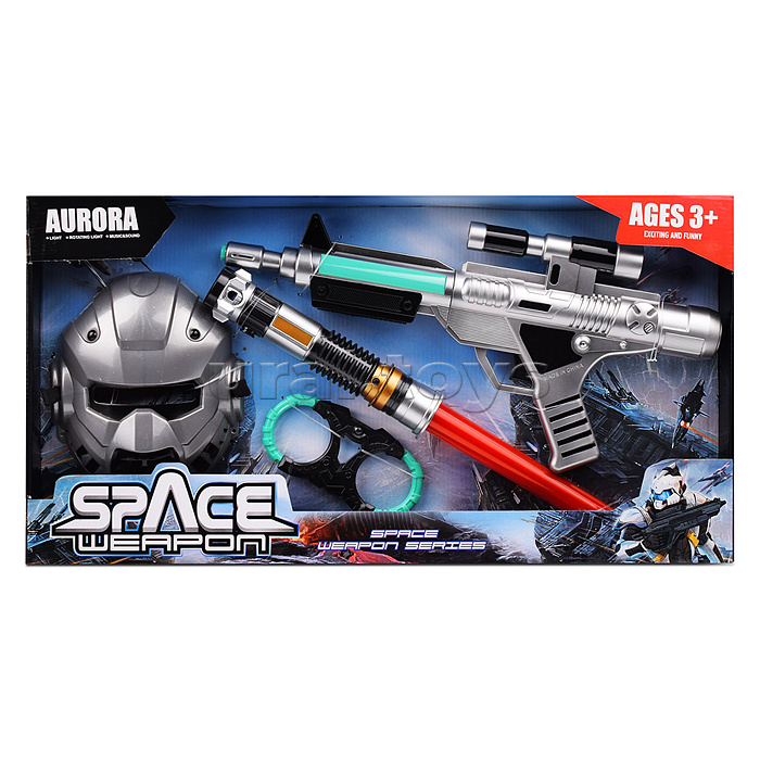 Набор оружия "Звездный  путь" (свет, звук) на батарейках, в коробке