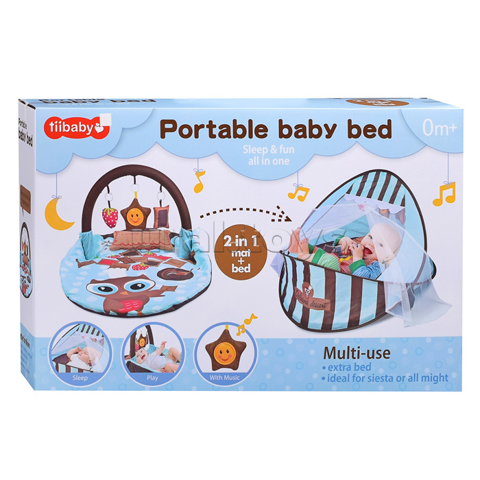 Детский развивающий коврик "Зайка" с защитной вуалью, со звуком, в коробке