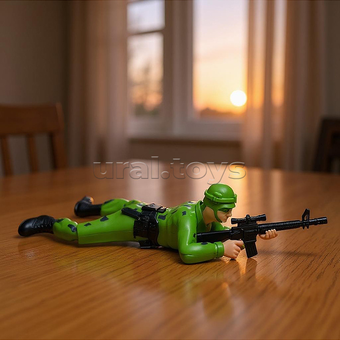 Солдат "Разведка" на батарейках, на листе