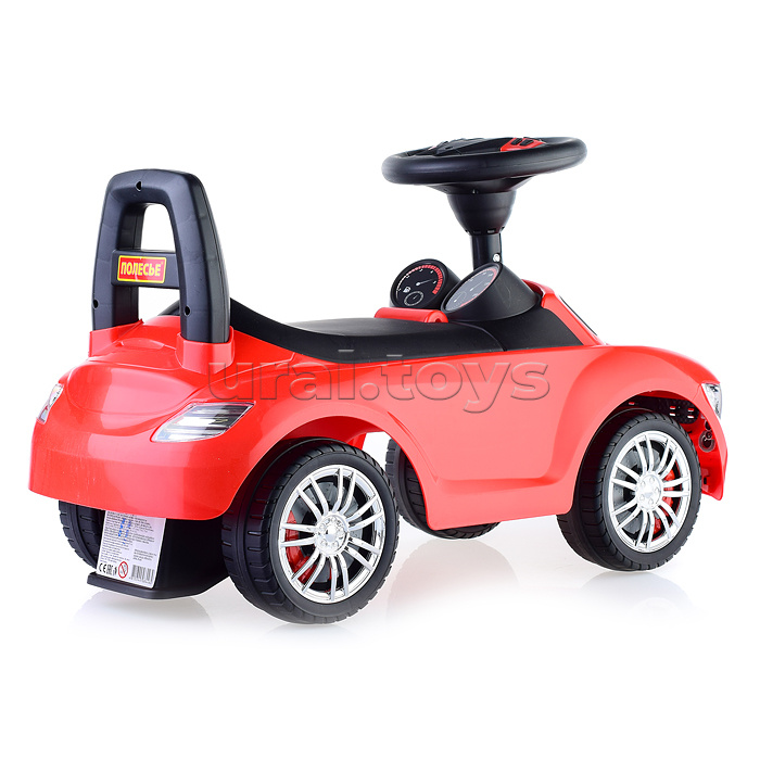 Каталка-автомобиль "SuperCar" №1 со звуковым сигналом (красная)