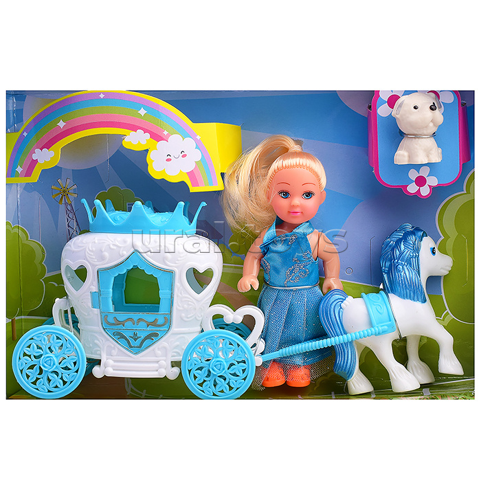 Набор "Путешествие" (карета, кукла, питомец) в коробке