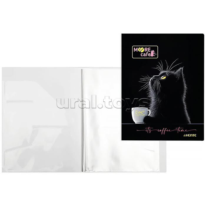 Папка с 020 вкладышами A5 "MooreCafe" A5 (165x220x10 мм) полипропилен 450 мкм, фактура "песок" вкладыши 30 мкм, внутренний карман 160 мкм, индивидуальная упаковка, непрозрачная с дизайном