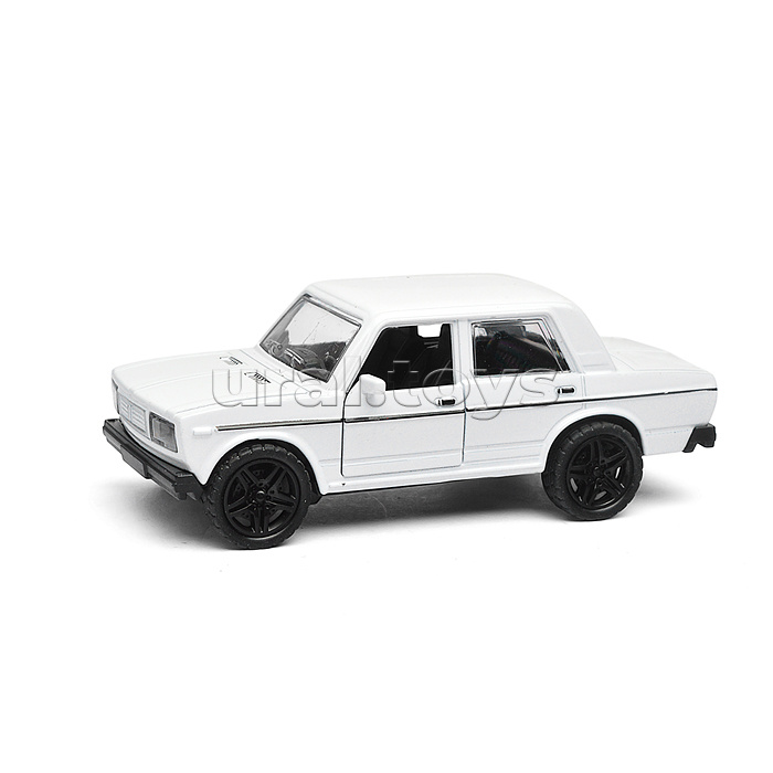 Белая инерционная машинка, квадратные фары, die-cast, 1:32, открывающиеся двери