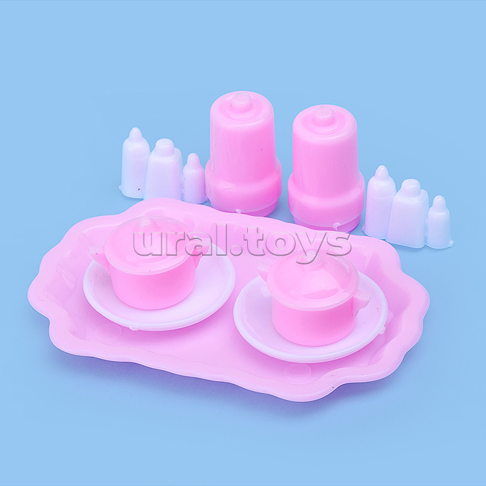 Набор мебели для кукол "Обеденная зона" розовая, в коробке