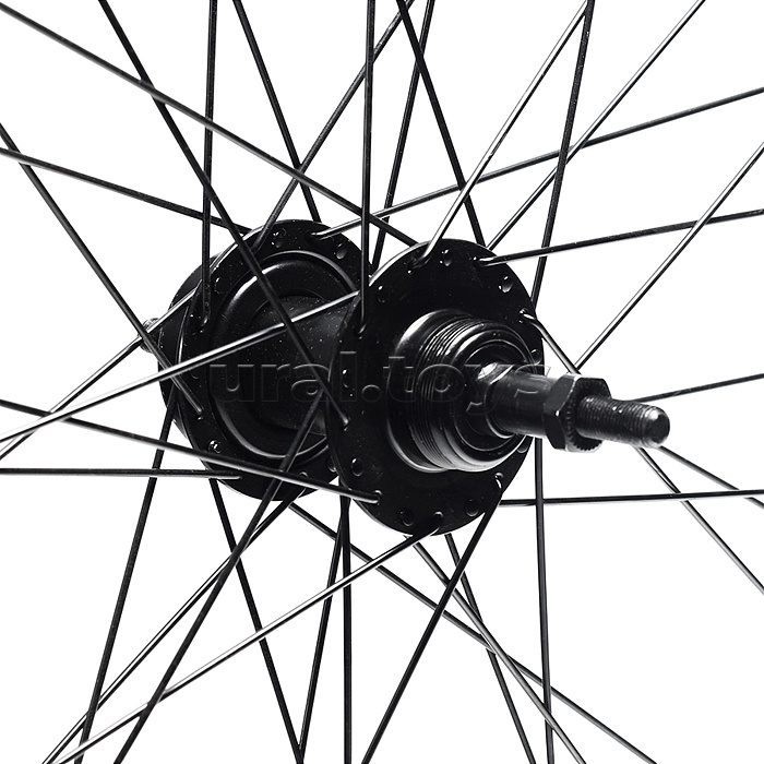 Колесо велосипедное 27,5" заднее в сборе, алюминий, под трещ, диск 6-болт, без гаек