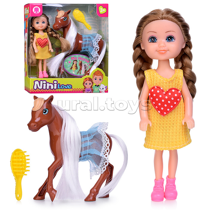 Кукла с аксессуарами "Нина и ее лошадка" в коробке